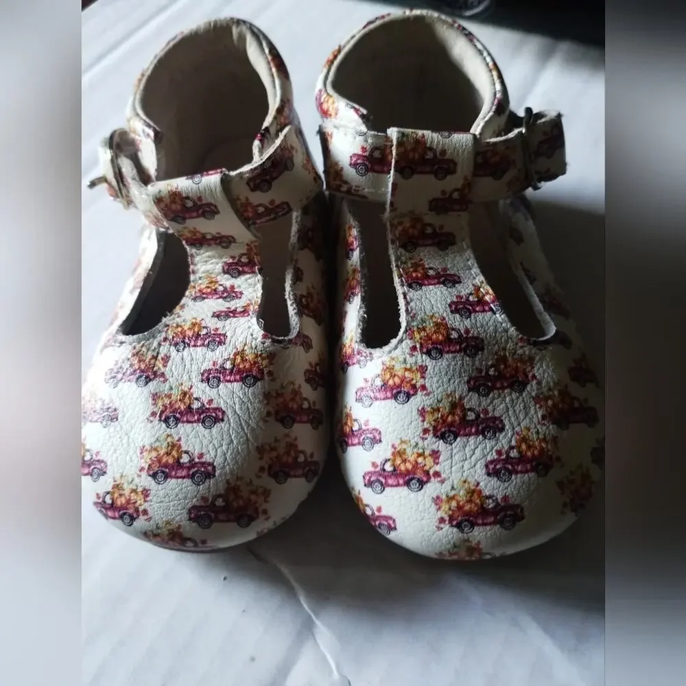 The Sweetest Shoes Fall Truck Leaf Pile 12-18 Months Buckled Baby Shoes